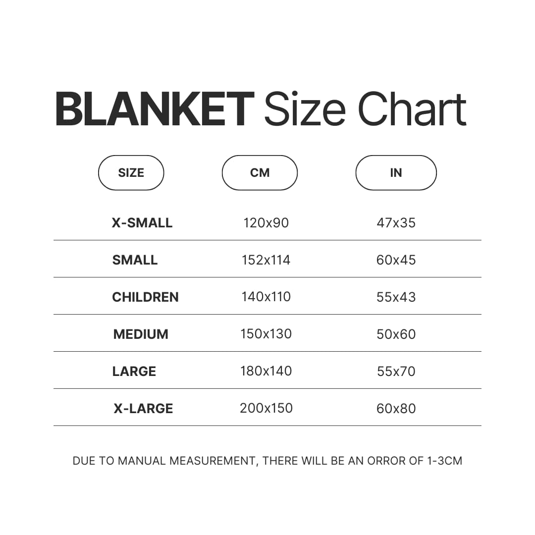 Blanket Size Chart - Palworld Store