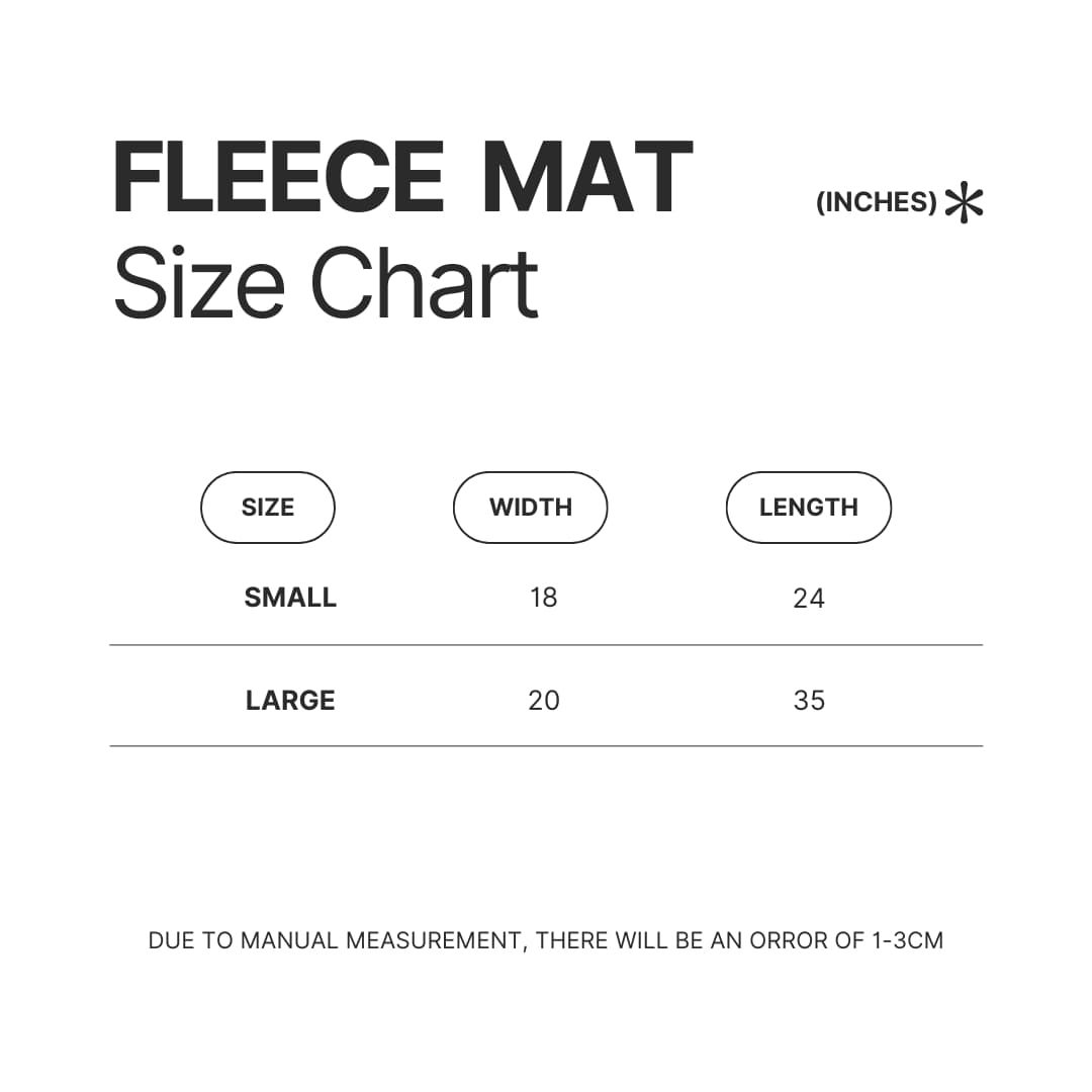 Fleece Mat Size Chart - Palworld Store