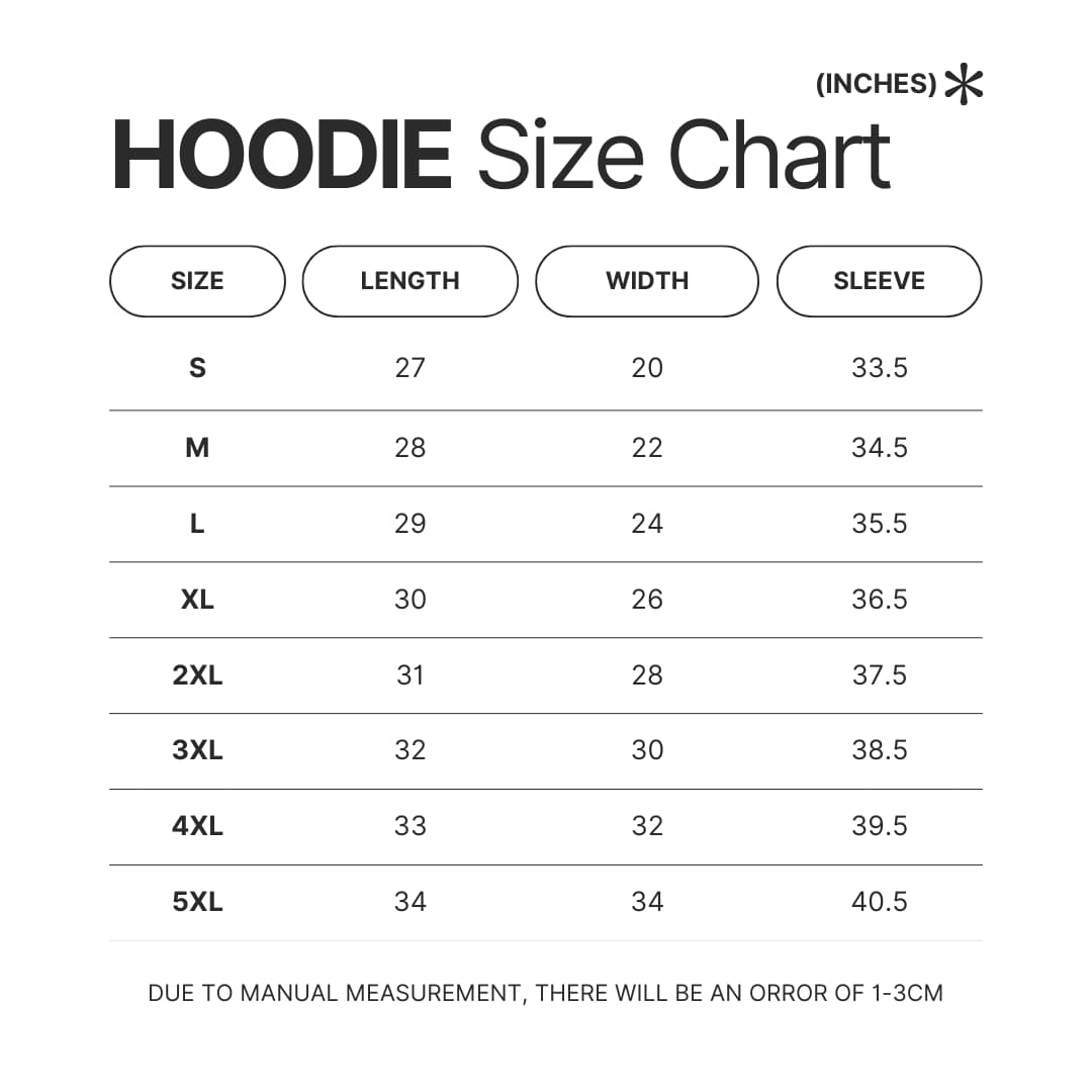 Hoodie Size Chart - Palworld Store