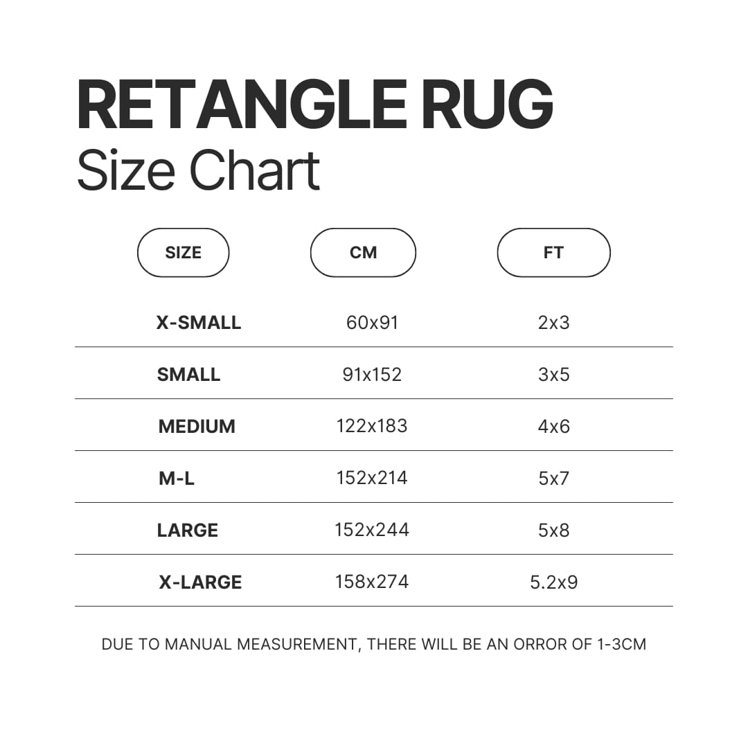 Retangle Rug Size Chart - Palworld Store