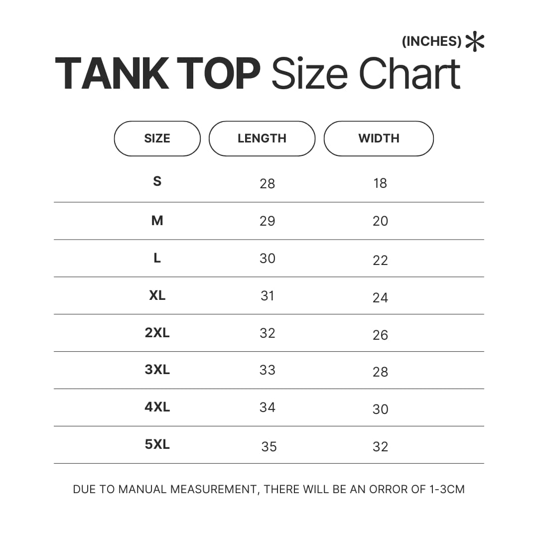 Tank Top Size Chart - Palworld Store
